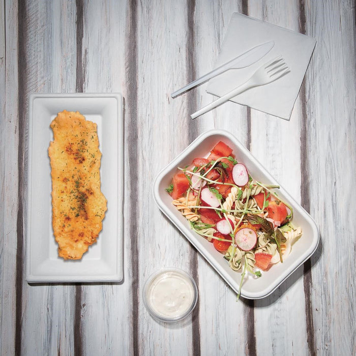 Fiesta Compostable Bagasse Rectangular Plates 258mm (50 Pack) Fiesta Compostable