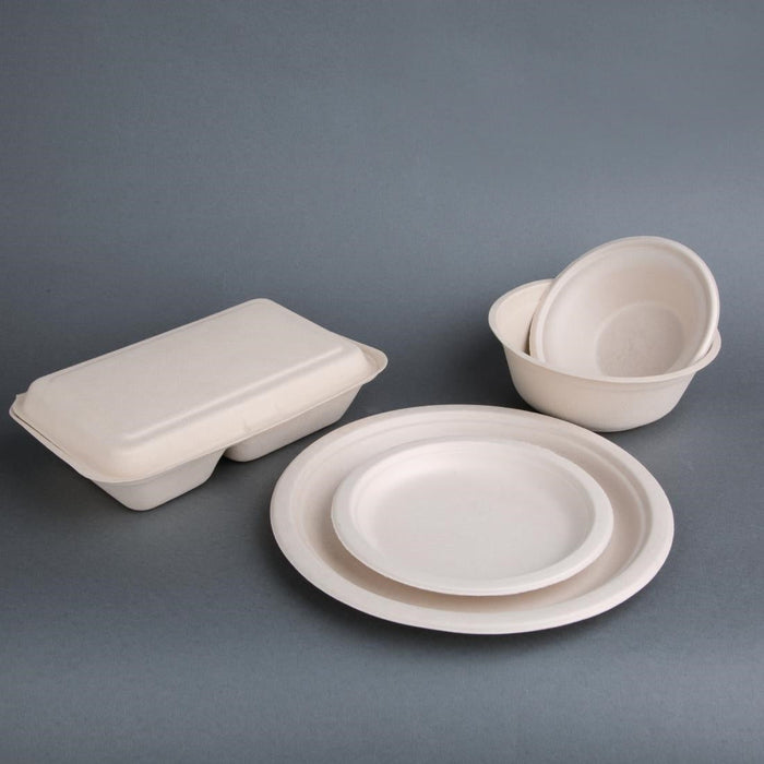 Fiesta Compostable Bagasse Round Bowls Natural Colour 11oz (50 Pack) Fiesta Compostable