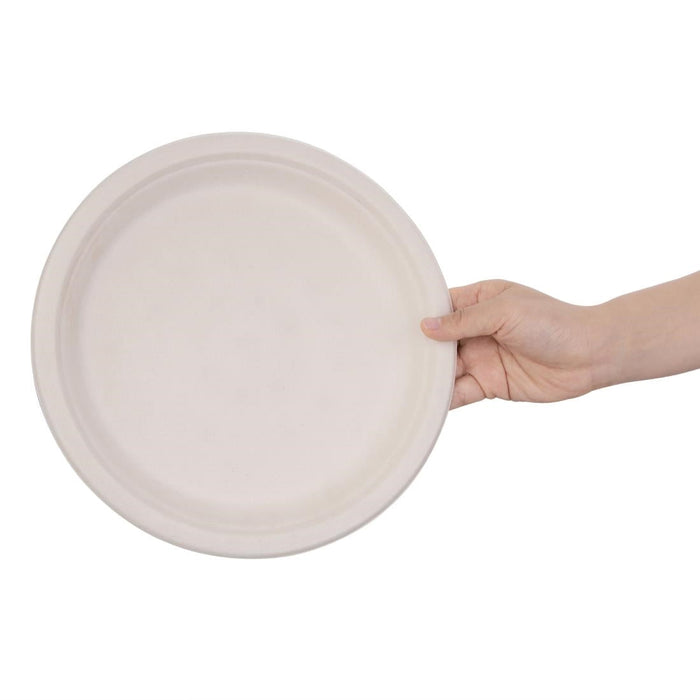 Fiesta Compostable Bagasse Round Plates Natural Colour 260mm (50 Pack) Fiesta Compostable