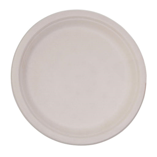 Fiesta Compostable Bagasse Round Plates Natural Colour 181mm (50 Pack) Fiesta Compostable