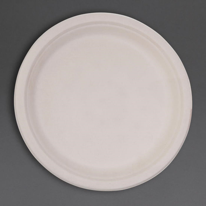 Fiesta Compostable Bagasse Round Plates Natural Colour 181mm (50 Pack) Fiesta Compostable