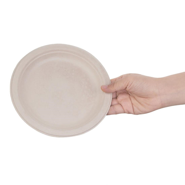 Fiesta Compostable Bagasse Round Plates Natural Colour 181mm (50 Pack) Fiesta Compostable