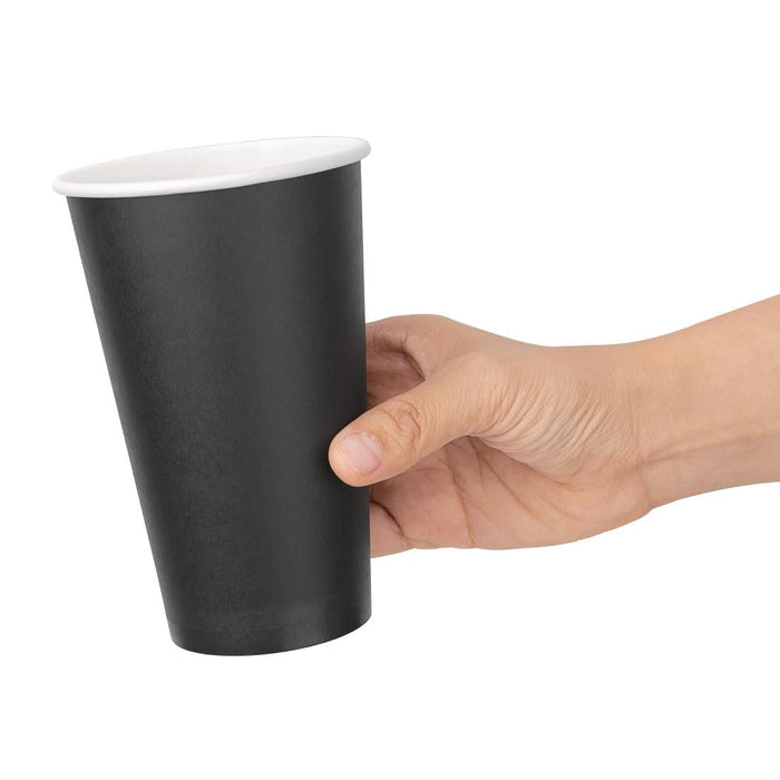 Fiesta Recyclable Coffee Cups Single Wall Black 455ml / 16oz (50 Pack) Fiesta Recyclable