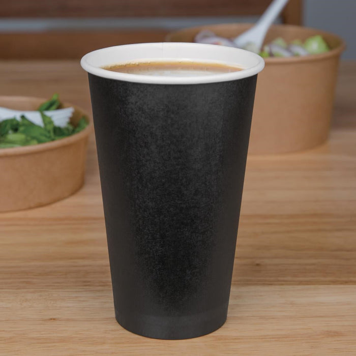 Fiesta Recyclable Coffee Cups Single Wall Black 455ml / 16oz (50 Pack) Fiesta Recyclable