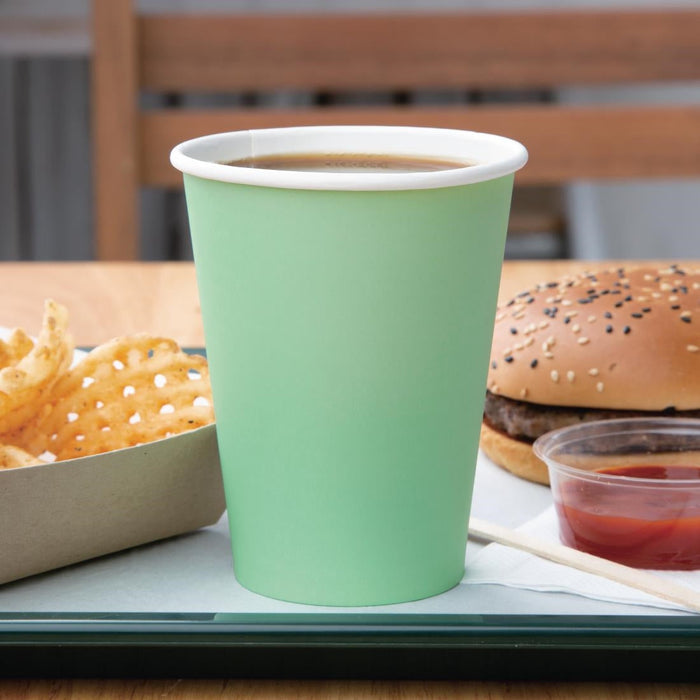 Fiesta Recyclable Single Wall Takeaway Coffee Cups Turquoise 340ml (50 Pack) Fiesta Recyclable