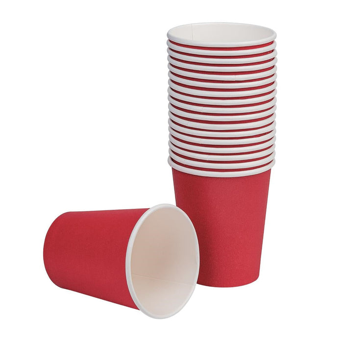 Fiesta Recyclable Single Wall Takeaway Coffee Cups Red 225ml / 8oz (50 Pack) Fiesta Recyclable