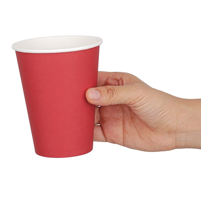 Fiesta Recyclable Single Wall Takeaway Coffee Cups Red 340ml / 12oz (50 Pack) Fiesta Recyclable