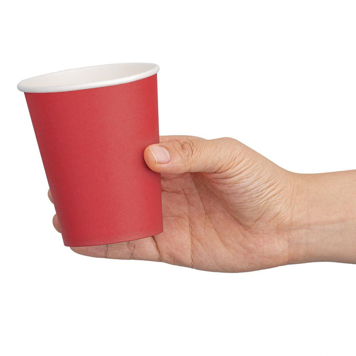 Fiesta Recyclable Single Wall Takeaway Coffee Cups Red 225ml / 8oz (1000 Pack) Fiesta Recyclable