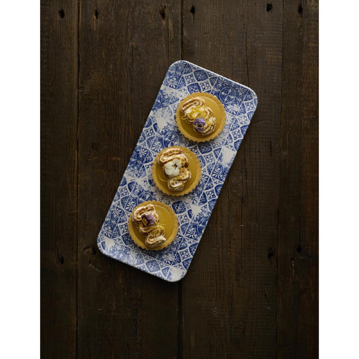 Dudson Makers Collection Organic Rectangular Platters Porto Blue 179mm (12 Pack) Dudson