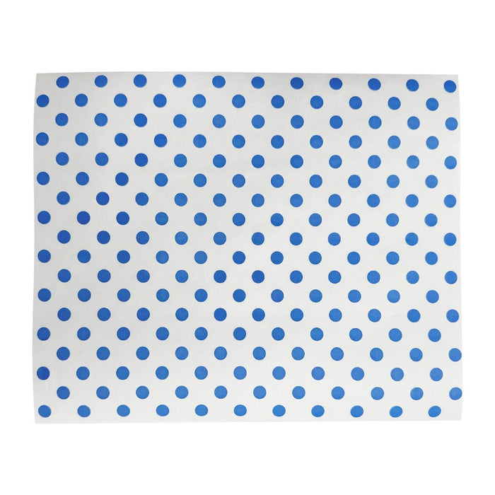 Fiesta Compostable Burger Wraps Blue Dot 250x200mm (200 Pack) Fiesta Compostable