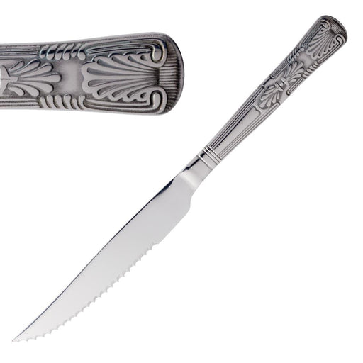 240(L)mm | 9 1/2". Serrated Blade. Pack Quantity: 12. Material: 18/0 Stainless Steel