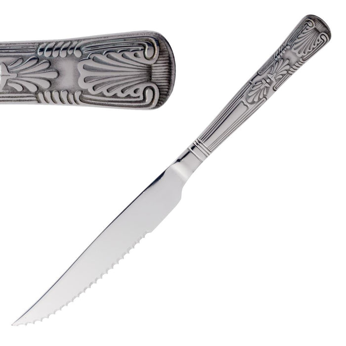 240(L)mm | 9 1/2". Serrated Blade. Pack Quantity: 12. Material: 18/0 Stainless Steel