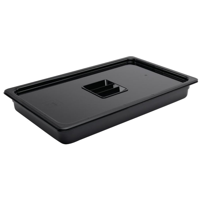 Vogue Polycarbonate 1/1 Gastronorm Container 65mm Black Vogue