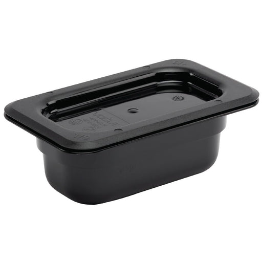 Vogue Polycarbonate 1/9 Gastronorm Container 65mm Black Vogue
