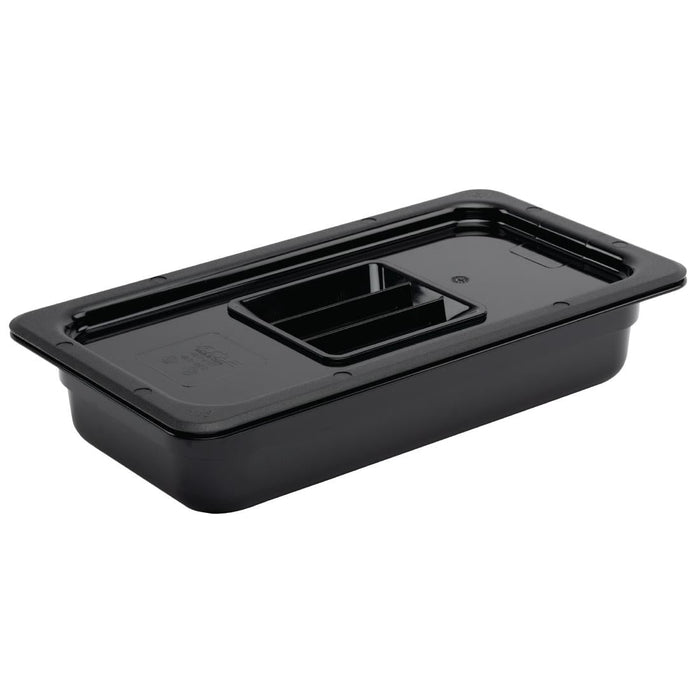 Vogue Polycarbonate 1/3 Gastronorm Container 65mm Black Vogue
