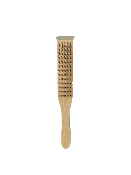 Wooden Wire Grill Brush Charcoal Grill 5 Row Brush with Scraper