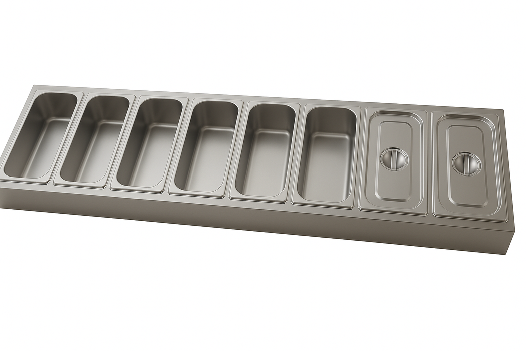 Infernus 8 x 1/3 GN Pan Stainless Steel Preparation Station – 1600mm Canmac Catering Equipment
