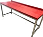 Butcher Table Poly Top Stainless Steel Leg 200 x 700 mm Red - B Grade Canmac B-GRADE