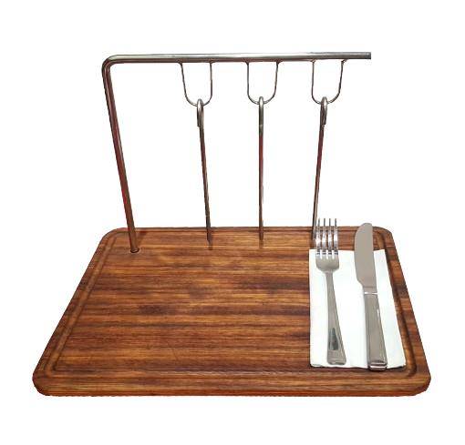 Shish/Skewers Hanging Rack with Sauce Bowls for BBQ/Grill/Mangal