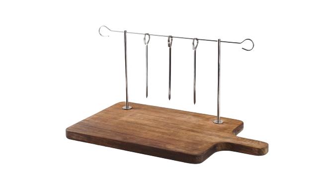 Shish/Skewers Hanging Rack with Sauce Bowls for BBQ/Grill/Mangal