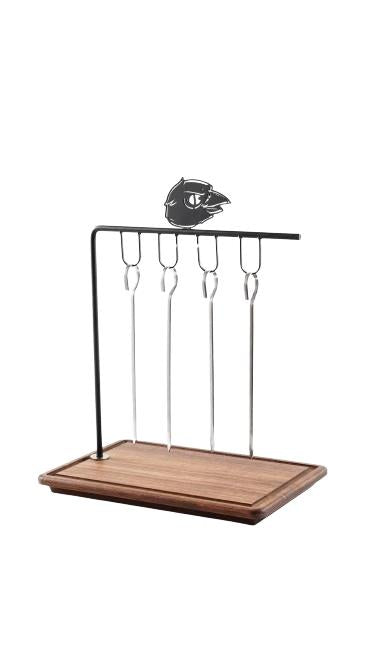 Shish/Skewers Hanging Rack with Sauce Bowls for BBQ/Grill/Mangal