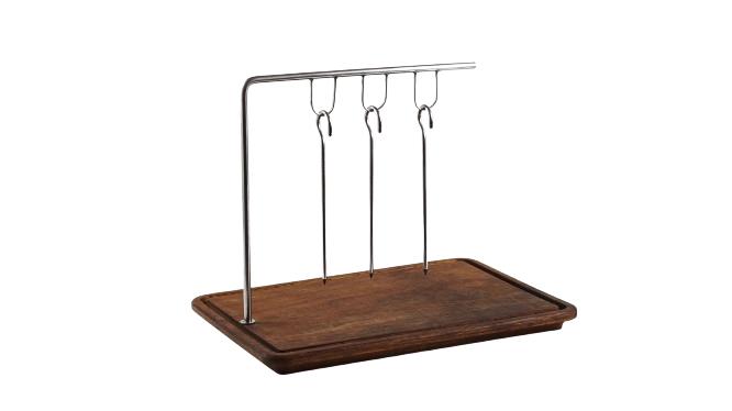 Shish/Skewers Hanging Rack with Sauce Bowls for BBQ/Grill/Mangal