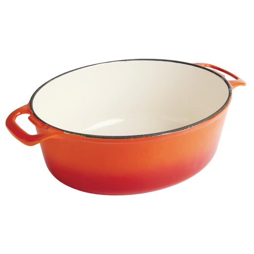 Vogue Orange Oval Casserole Dish 5Ltr Vogue