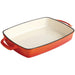 Vogue Orange Rectangular Cast Iron Dish 2.8Ltr Vogue