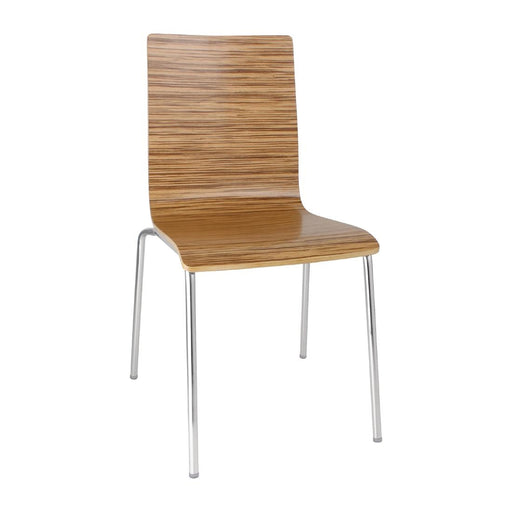 Chrome Steel Frame. Beech Veneer Seat. Seat Height: 460mm. Stackable