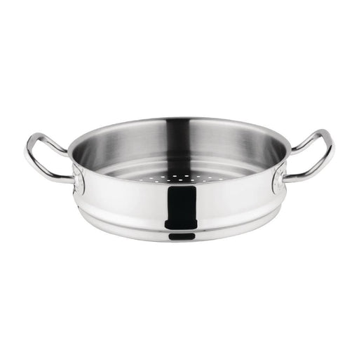Size:28cm. Capacity: 5.53Ltr. Material: Stainless steel & aluminium. Induction compatible. Compatible with lid: M951.