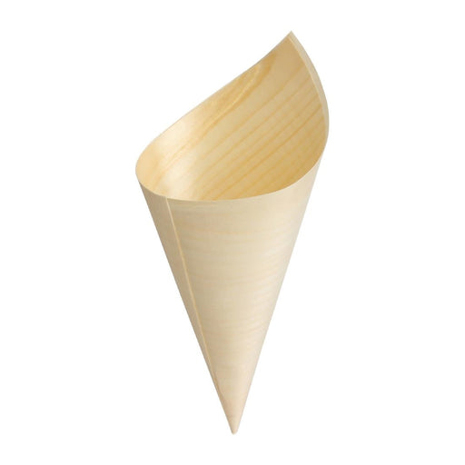 Fiesta Compostable Wooden Canape Cones 75mm (100 Pack) Fiesta Compostable