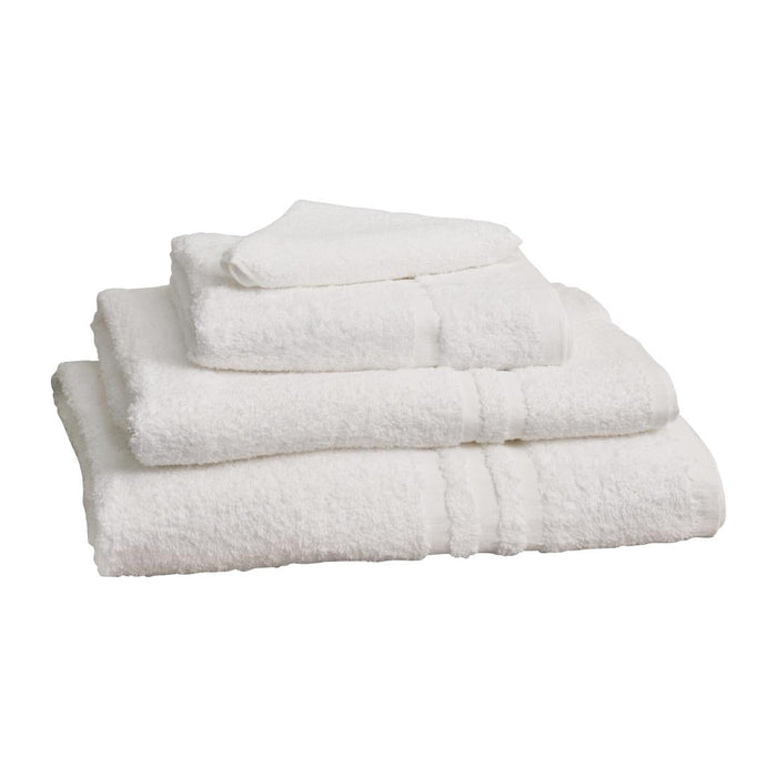 Mitre Essentials Capri Face Cloth White (10 Pack) Mitre Essentials