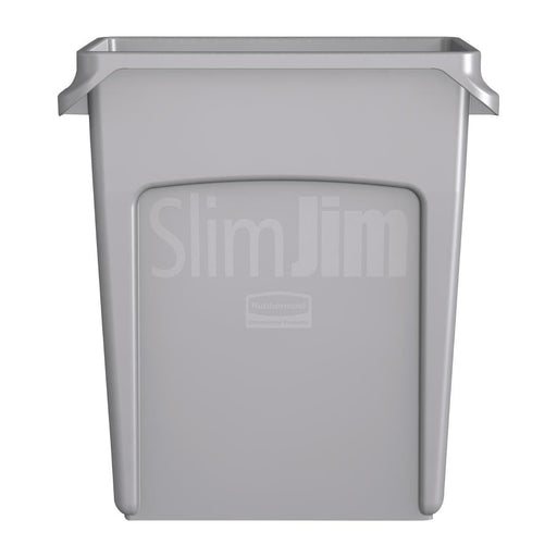 Rubbermaid Slim Jim Container with Venting Channels Grey 60Ltr Slim Jim