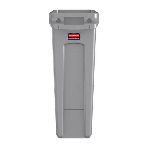 Rubbermaid Slim Jim Bin with Venting Channels Grey 87Ltr Slim Jim