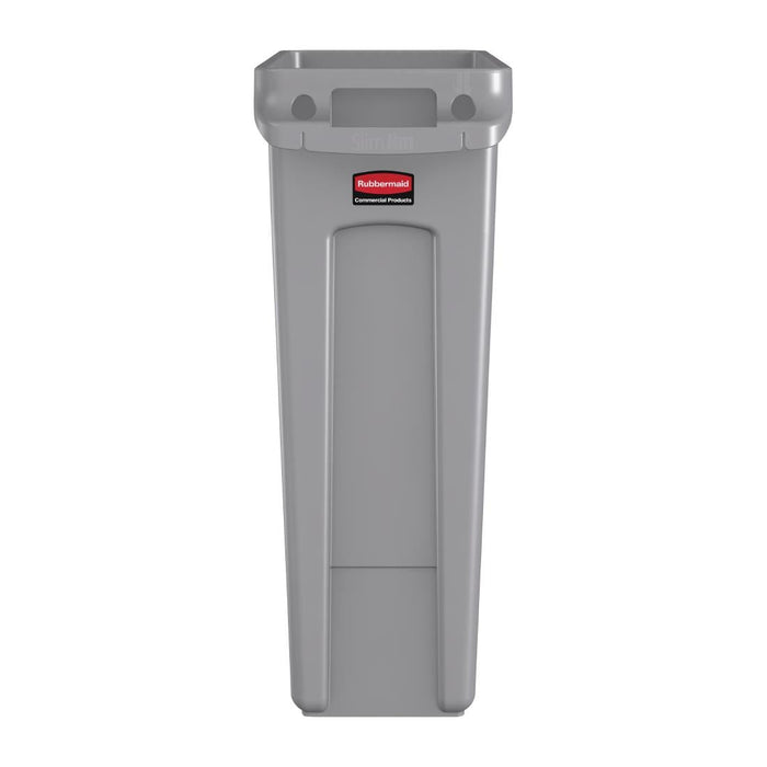 Rubbermaid Slim Jim Bin with Venting Channels Grey 87Ltr Slim Jim