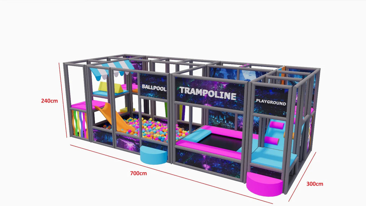 Indoor Dual Level Structure Soft Play Area - 7000x3000x2400mm IQPARK