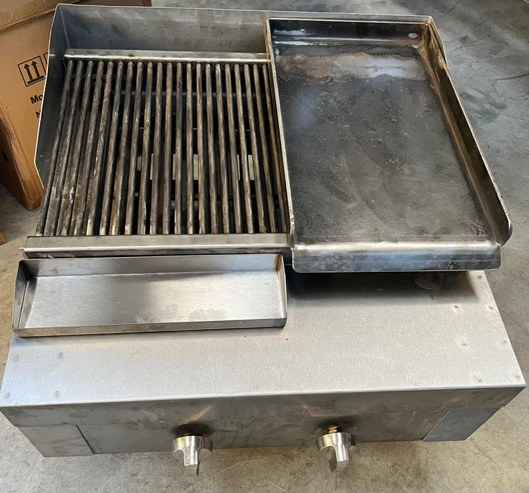 2 BURNER GAS BBQ GRILL AND GRIDDLE/ CHARBROILER-Refurbished