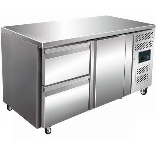 Commercial Refrigerated Counter 1 Door 2 Drawers Depth 700mm | Thp2120 Tn Makfry