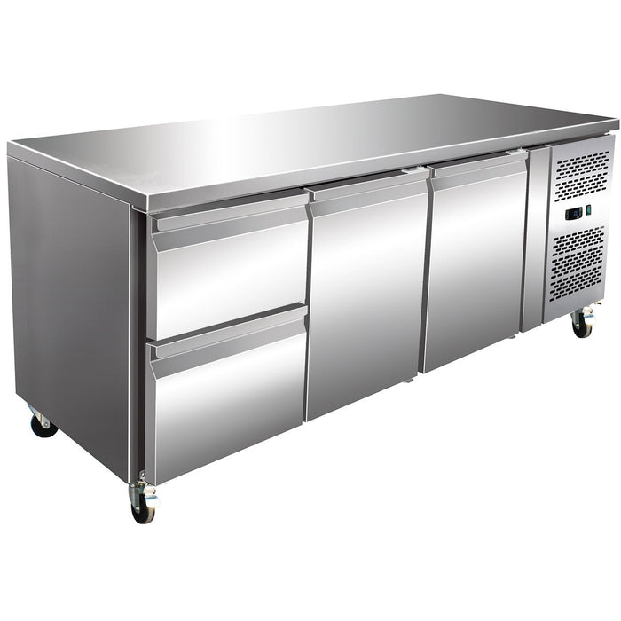 Commercial Refrigerated Counter 2 doors 2 drawers Depth 700mm |  2DRG31V Makfry