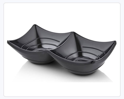 Snack Plate Plastic Dipping Bowl Black Multi-Purpose Sauce Dish Dip/Dipping Bowls Canmac