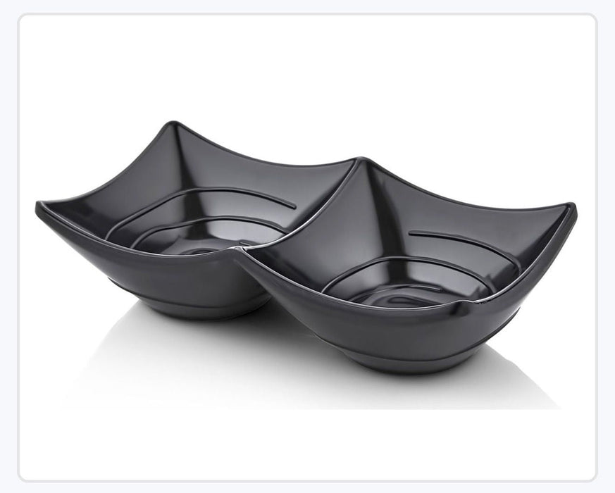 Snack Plate Plastic Dipping Bowl Black Multi-Purpose Sauce Dish Dip/Dipping Bowls Canmac