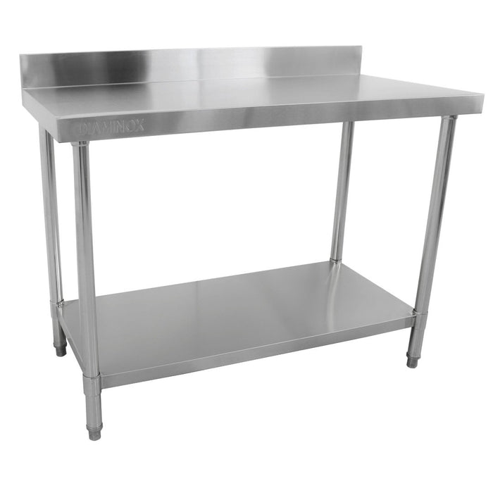 FP Diaminox Stainless Steel 120cm Prep Table With Upstand and Under Shelf A30424