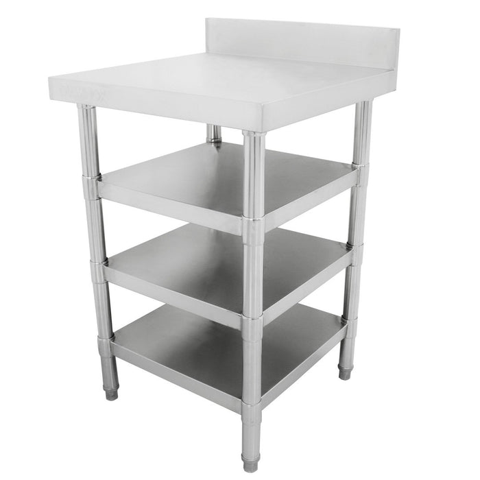 Diaminox Stainless Steel 60cm Prep Table With Upstand and 3 Undershelves A30531