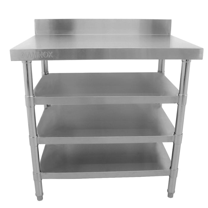 Diaminox FP Stainless Steel 90cm Prep Table With Upstand and Under Shelf A30533