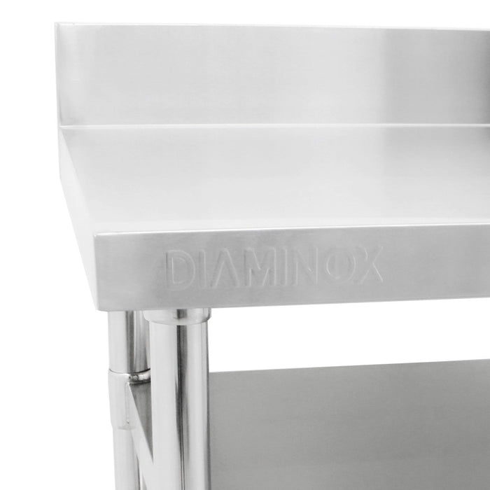 Diaminox FP Stainless Steel 90cm Prep Table With Upstand and Under Shelf A30533