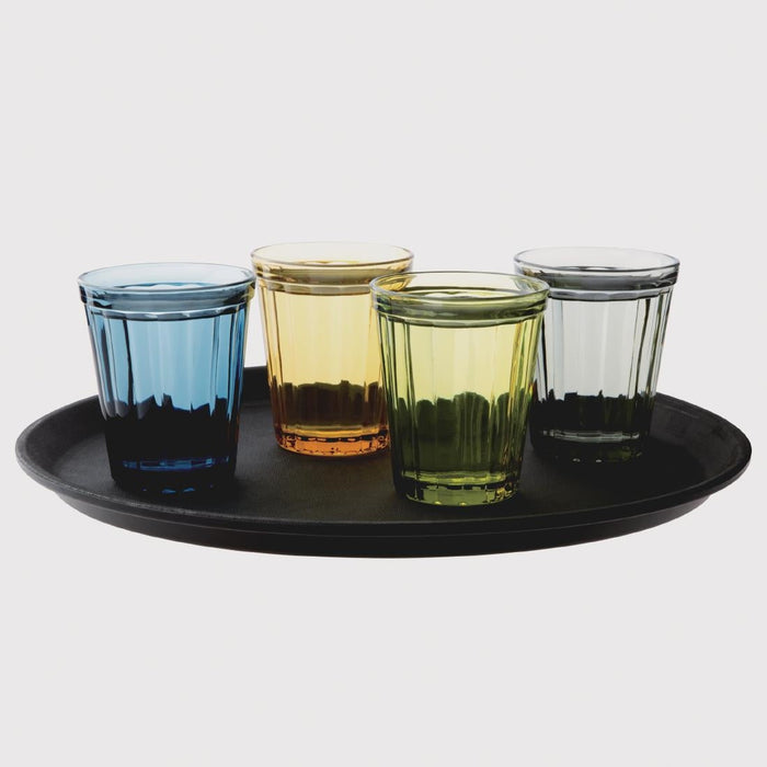 Olympia Cabot Panelled Glass Tumblers Blue 260ml (6 Pack) Olympia