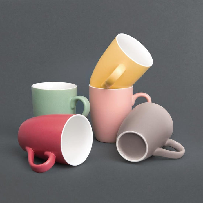Olympia Matt Pastel Mug Red 340ml (6 Pack) Olympia