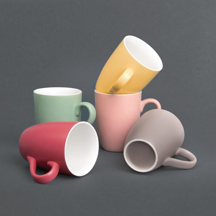 Olympia Matt Pastel Mug Grey 340ml (6 Pack) Olympia