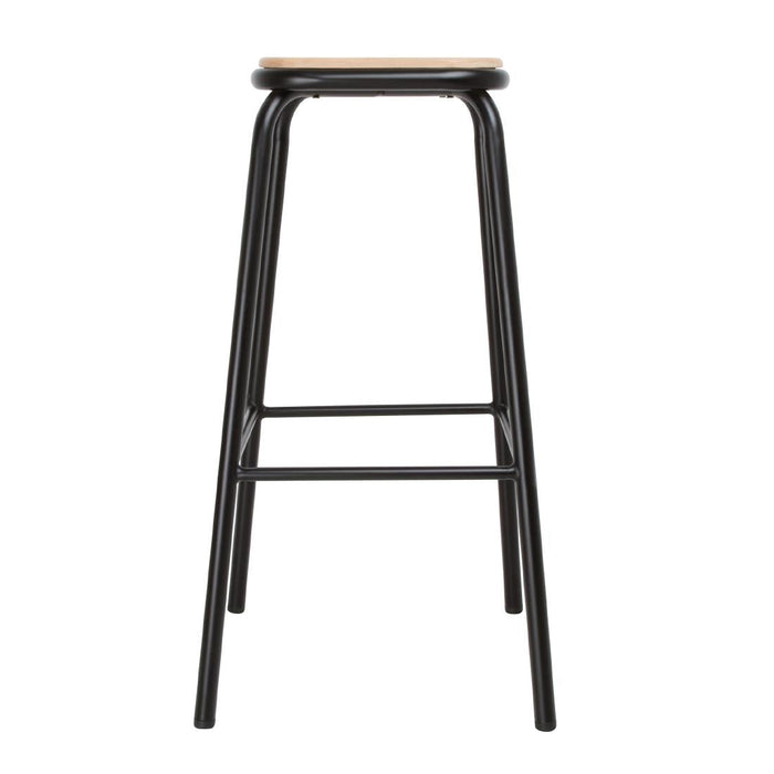 Bolero Cantina High Stools with Wooden Seat Pad Black (4 Pack) Bolero