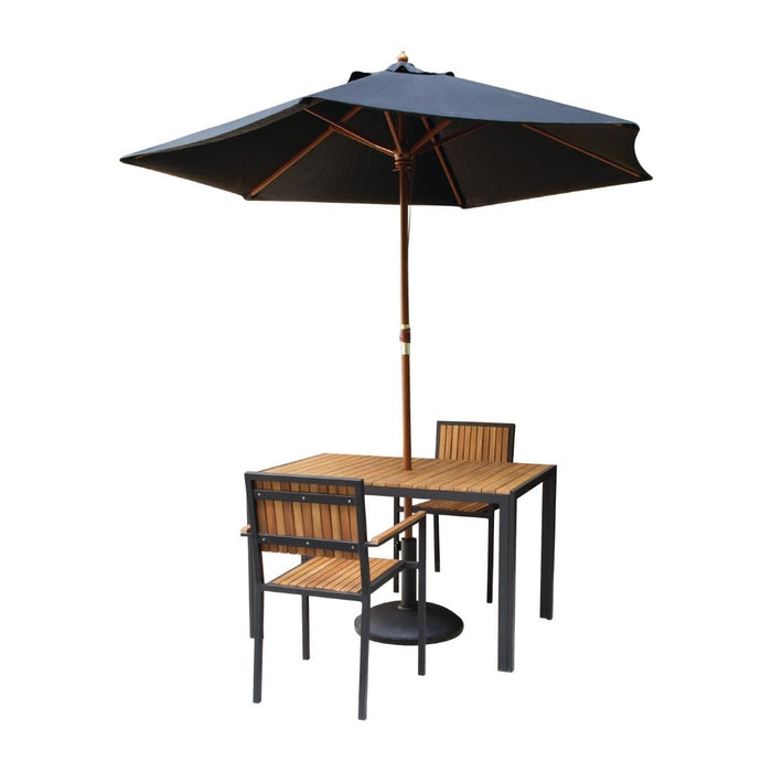 Bolero Steel & Acacia Armchair (4 Pack) Bolero